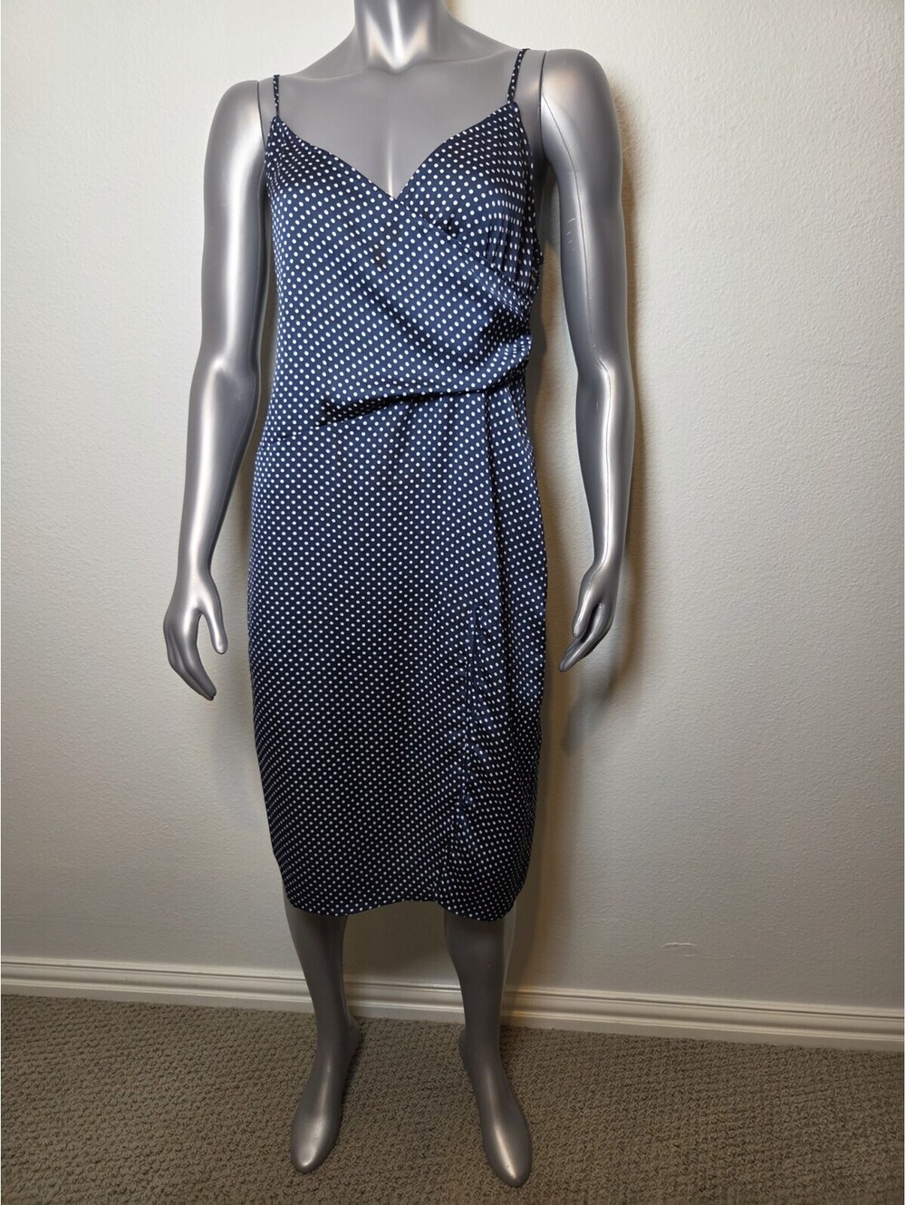 Nasty Gal Got the Dots for You Midi Square Neck Faux Wrap dress 12